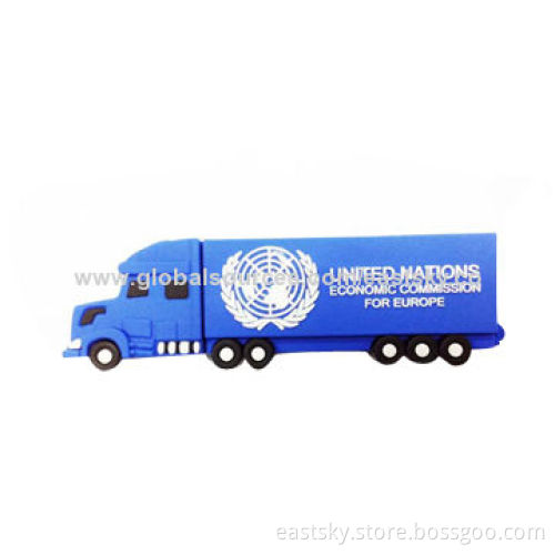 Custom Truck Shape USB Drive, Made of Soft PVC Material, OEM Orders are Welcome